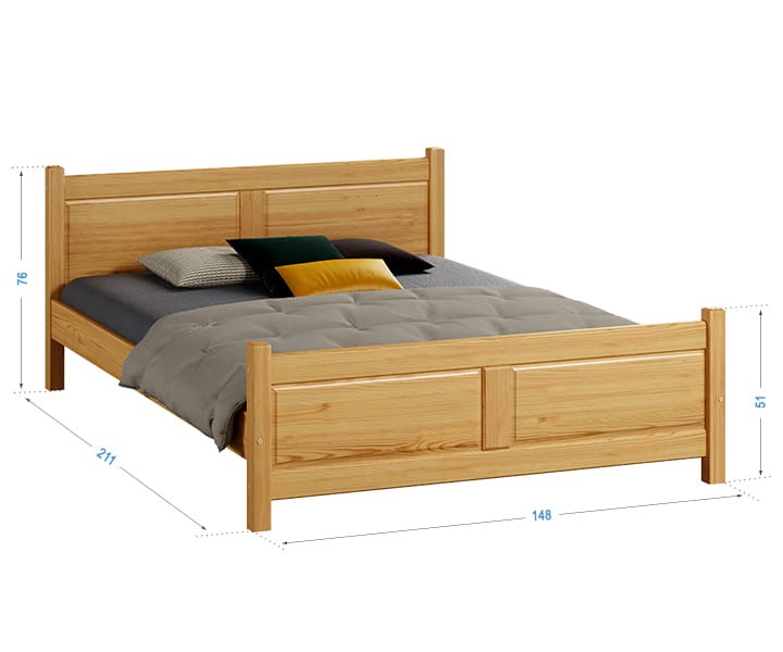 Postel z masivu 140x200 Lena olše s roštem