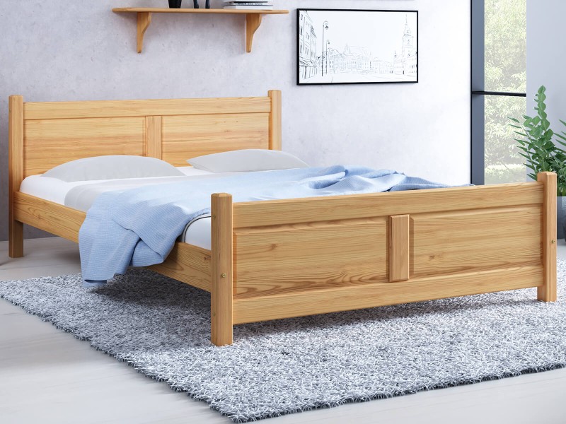 Postel z masivu 160x200 Lena borovice s roštem