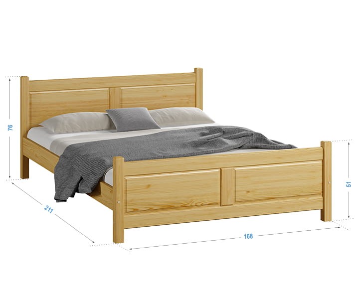 Postel z masivu 160x200 Lena borovice s roštem