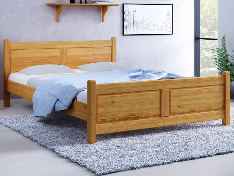 Postel z masivu 160x200 Lena olše s roštem