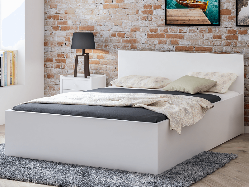 Postel 160x200 DM1 bílá s roštem
