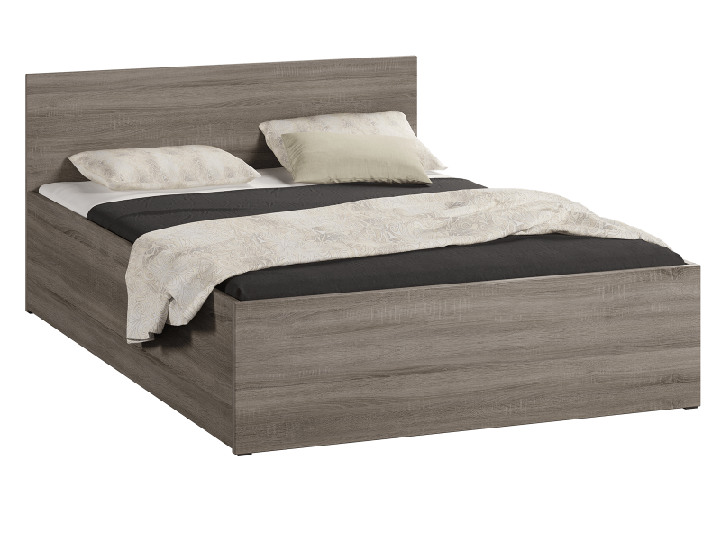 Postel 140x200 DM1 lanýžový dub s roštem