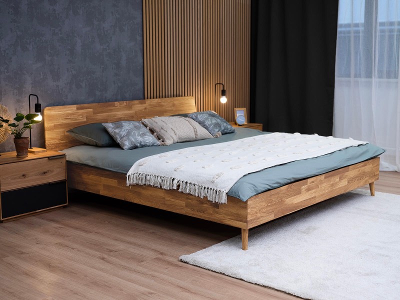 Dubová postel 180x200 cm Bergen intenzivní olej