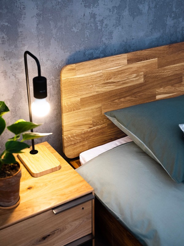 Dubová postel 180x200 cm Bergen intenzivní olej