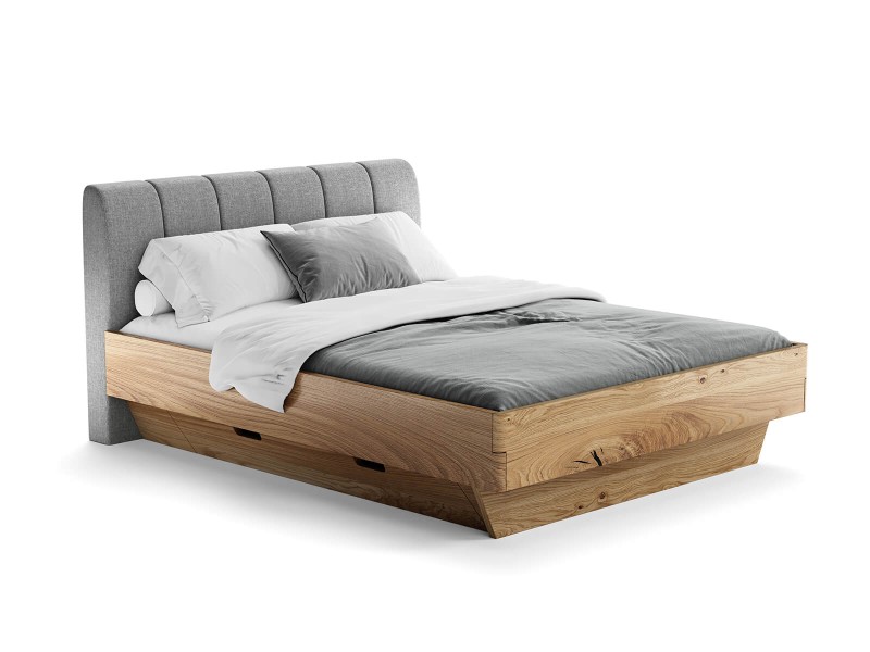 Dubová postel se zásuvkami 180x200 Asti