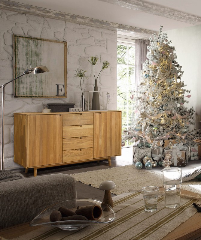 Dubová komoda 4S 2D Bergen intenzivní olej