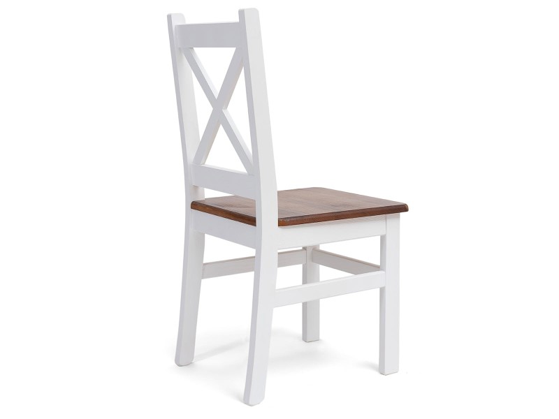 Židle z masivu č4 bílá/dub