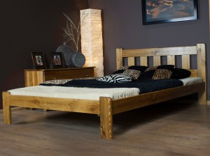 Postel z masivu 160x200 Brita dub s roštem