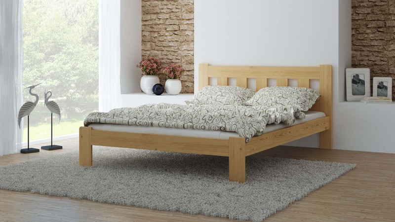 Postel z masivu 120x200 Brita borovice s roštem