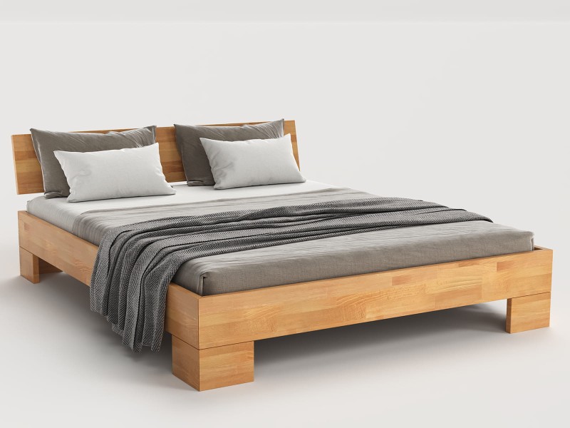 Vysoká postel z bukového dřeva 120x200 cm Alemria