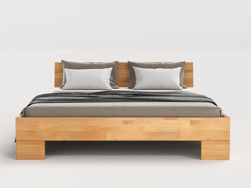 Vysoká postel z bukového dřeva 120x200 cm Alemria