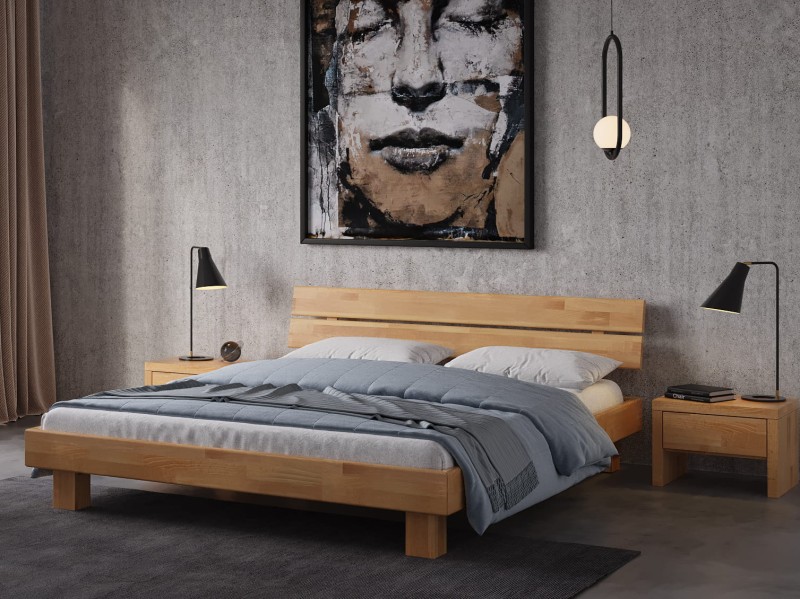 Vysoká postel z bukového dřeva 180x200 cm Getafe