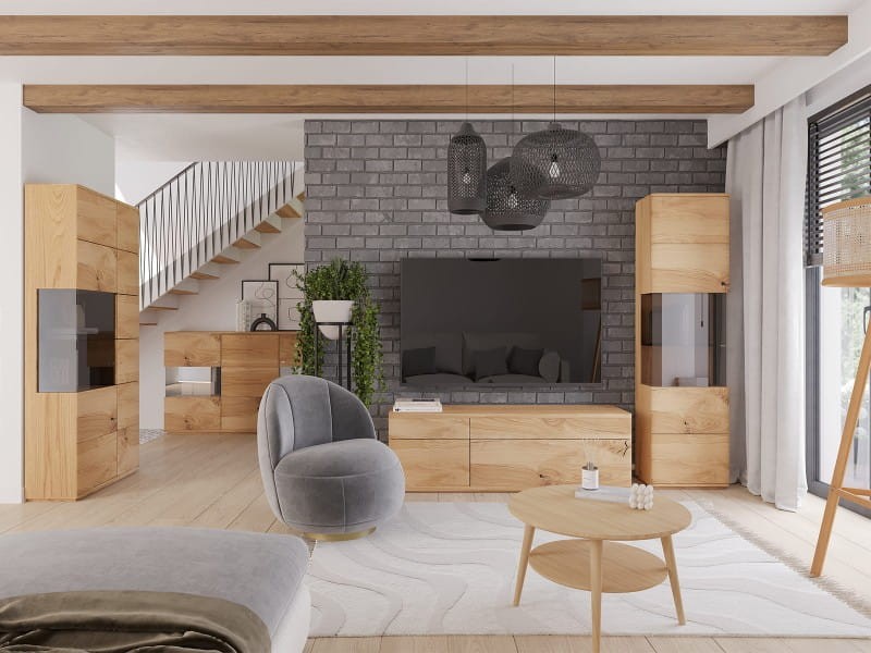 Rosario dubový příborník komoda 3 dveře č. 10 s osvětlením