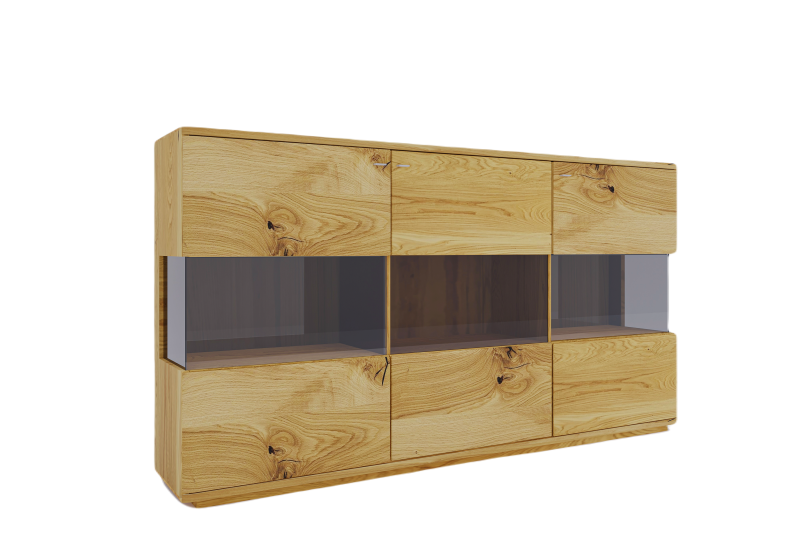 Rosario dubový příborník komoda 3 dveře č. 10 s osvětlením