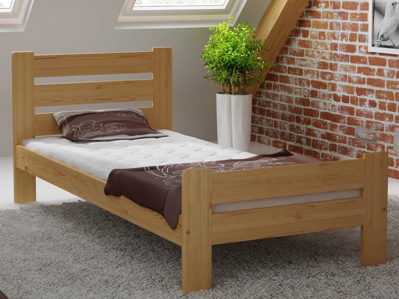 Postel z masivu 90x200 Neli borovice s roštem