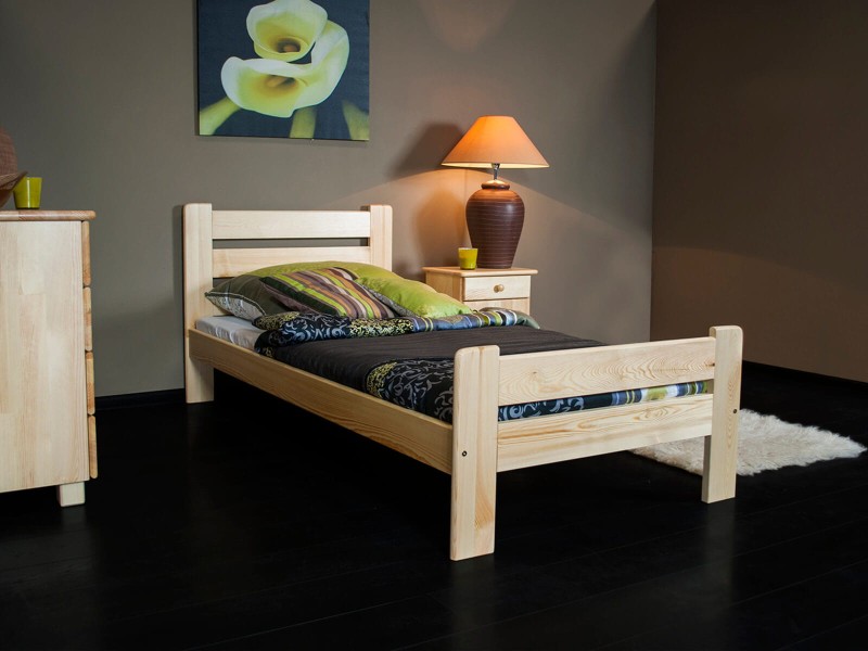 Postel z masivu 90x200 Neli borovice s roštem