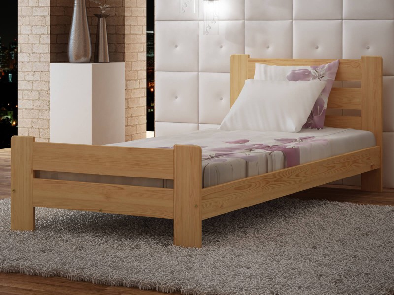 Postel z masivu 90x200 Neli borovice s roštem