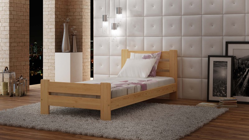 Postel z masivu 90x200 Neli borovice s roštem