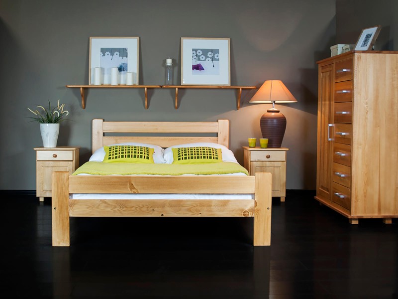 Postel z masivu 160x200 Neli olše s roštem