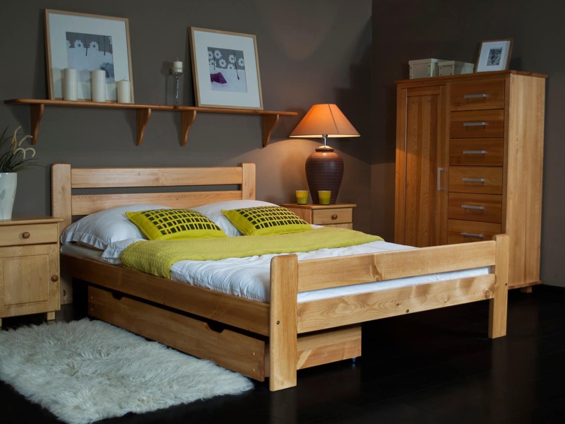 Postel z masivu 160x200 Neli olše s roštem