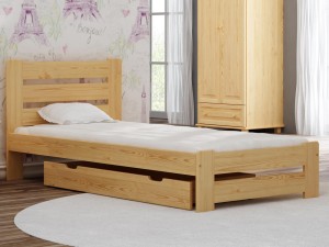 Postel z masivu 90x200 Kati borovice s roštem