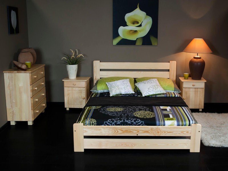 Postel z masivu 120x200 Kati borovice s roštem