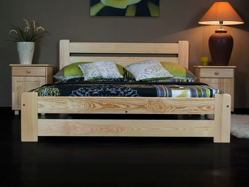 Postel z masivu 120x200 Kati borovice s roštem