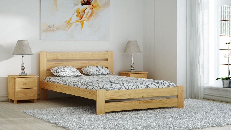 Postel z masivu 120x200 Kati borovice s roštem