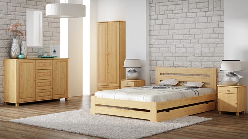 Postel z masivu 120x200 Kati borovice s roštem