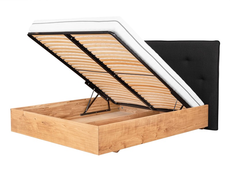 Dubová postel Portofino s rámem a úložným kontejnerem 160x200