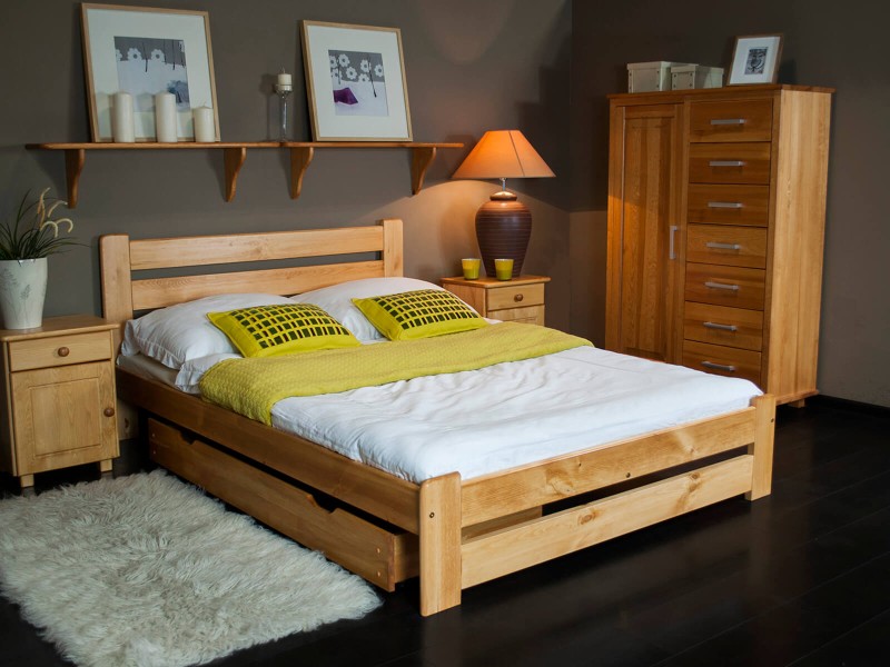 Postel z masivu 160x200 Kati olše s roštem