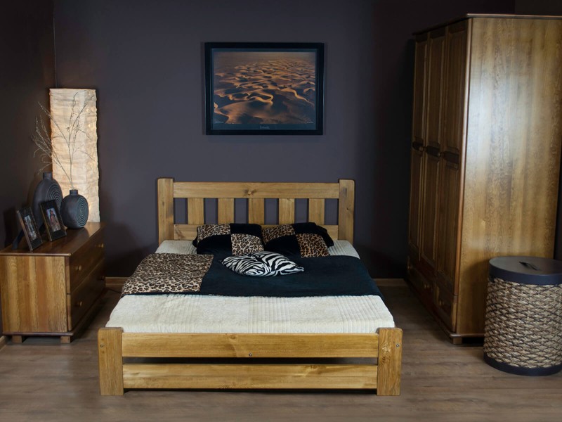 Postel z masivu 90x200 Mila dub s roštem