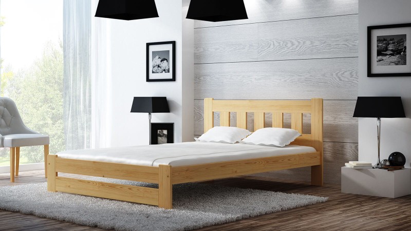Postel z masivu 140x200 Mila borovice s roštem