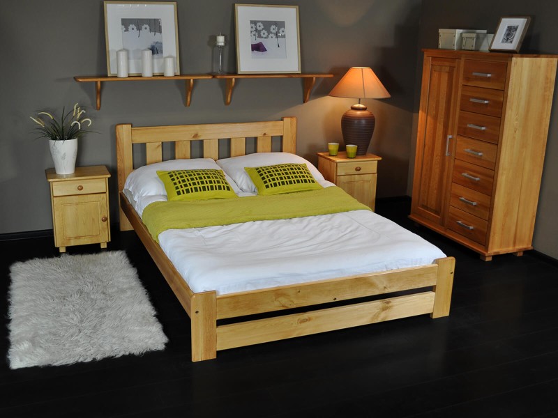 Postel z masivu 160x200 Mila olše s roštem