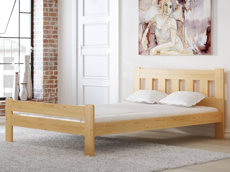Postel z masivu 140x200 Greta borovice s roštem
