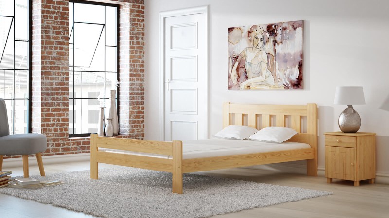 Postel z masivu 160x200 Greta borovice s roštem