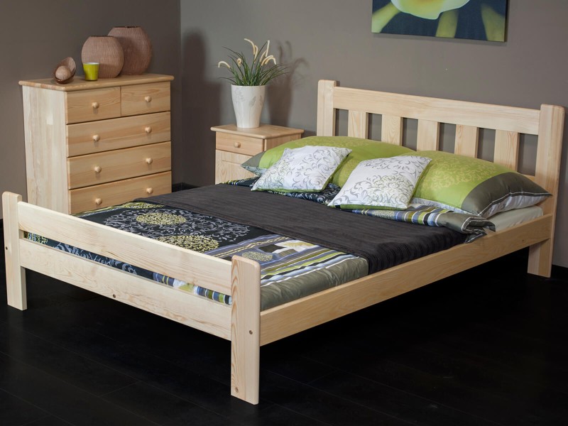 Postel z masivu 160x200 Greta borovice s roštem