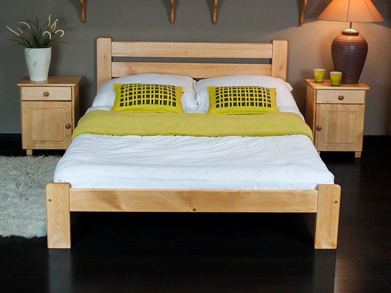 Postel z masivu 160x200 Eliza olše s roštem