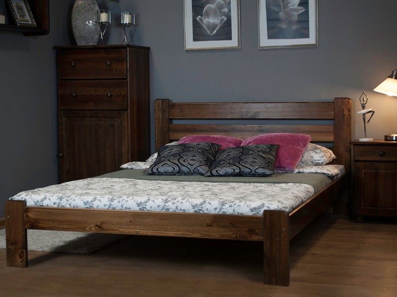 Postel z masivu 160x200 Eliza ořech s roštem