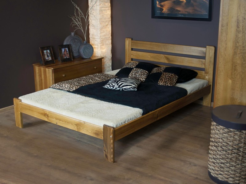 Postel z masivu 120x200 Eliza dub s roštem