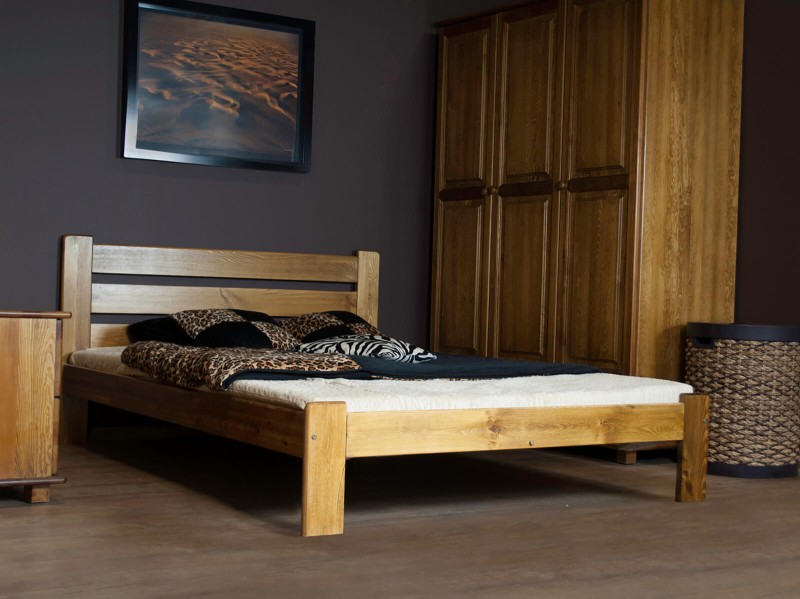 Postel z masivu 120x200 Eliza dub s roštem