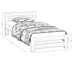 Postel z masivu VitBed 90x200cm Eureka borovice s roštem + Matrace Niobé 90x200