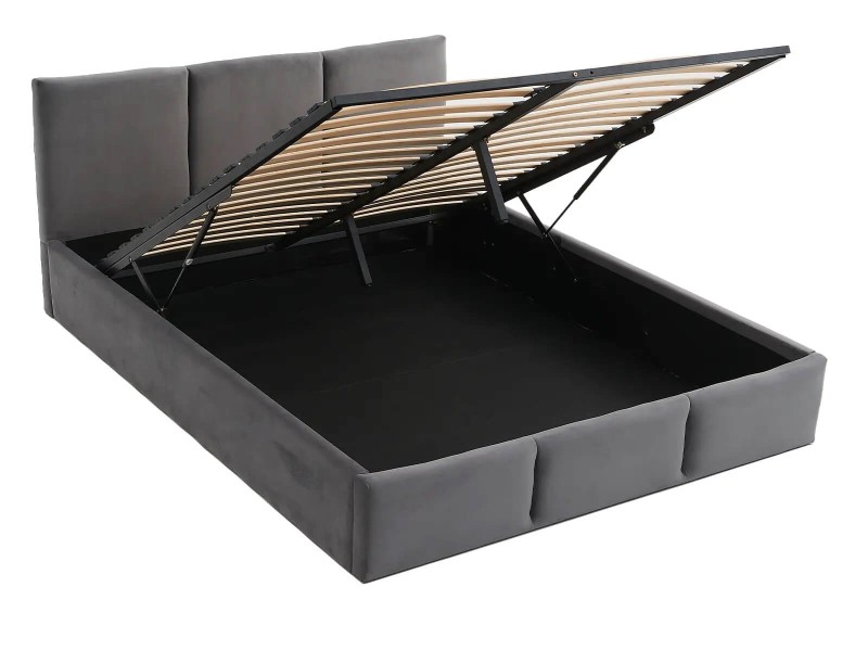 Čalouněná postel s úložným prostorem 160x200 TOP line 7 Grafitový Velvet
