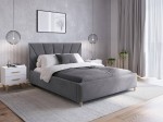 Čalouněná skandinávská postel 140x200 Scandi line 3 Grafitový Velvet