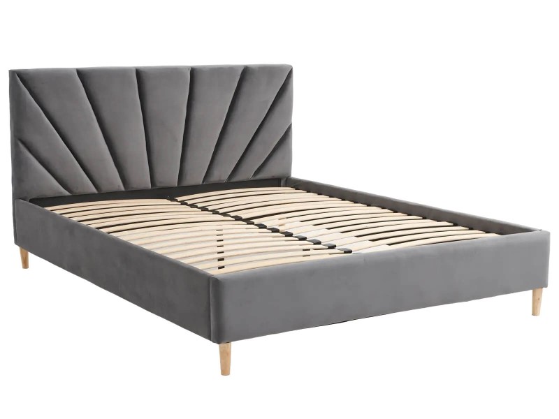 Čalouněná skandinávská postel 140x200 Scandi line 3 Grafitový Velvet