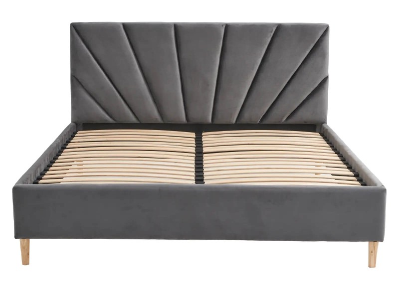 Čalouněná skandinávská postel 140x200 Scandi line 3 Grafitový Velvet