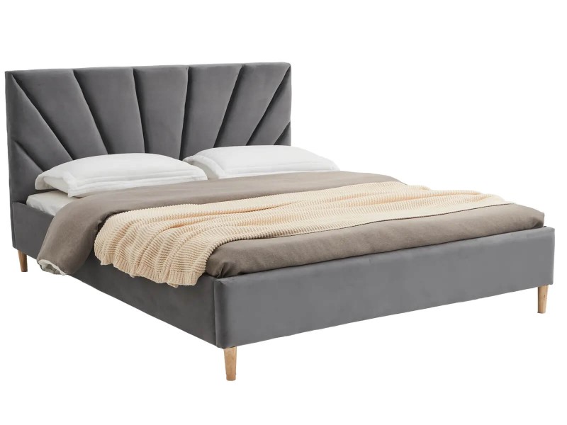 Čalouněná skandinávská postel 160x200 Scandi line 3 Grafitový Velvet