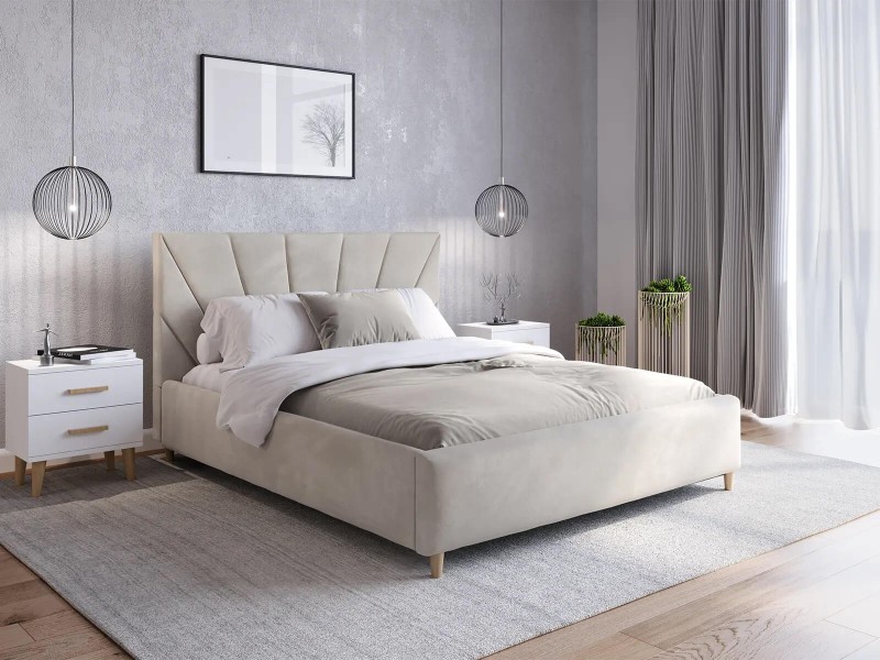 Čalouněná skandinávská postel 180x200 Scandi line 3 Šedý Velvet