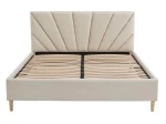 Čalouněná skandinávská postel 140x200 Scandi line 3 Béžový Velvet