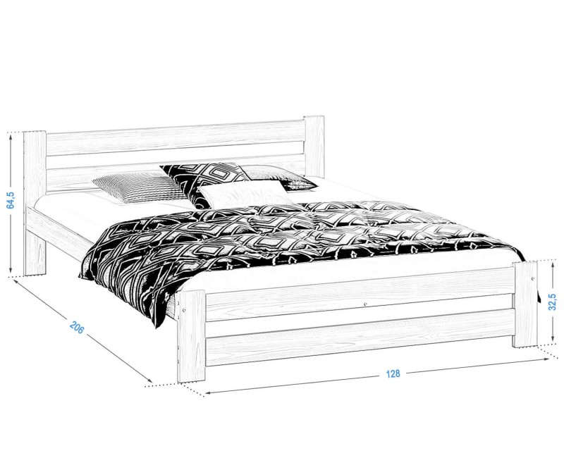 Postel z masivu VitBed 120x200cm Eureka borovice s roštem + Matrace Niobé 120x200